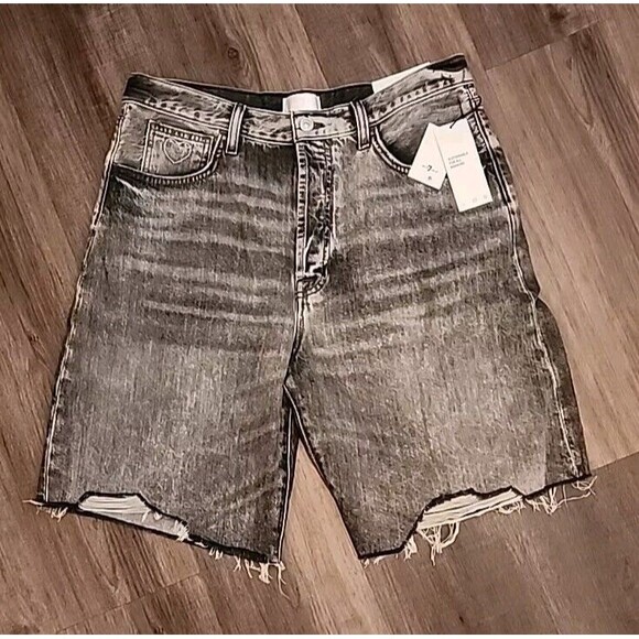 NWT Seven For All Mankind Women’s Sz 31 The Easy James Jean Shorts Grey Bermuda